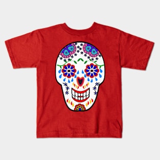 Sugar Skulls in Red (Calavera) Kids T-Shirt